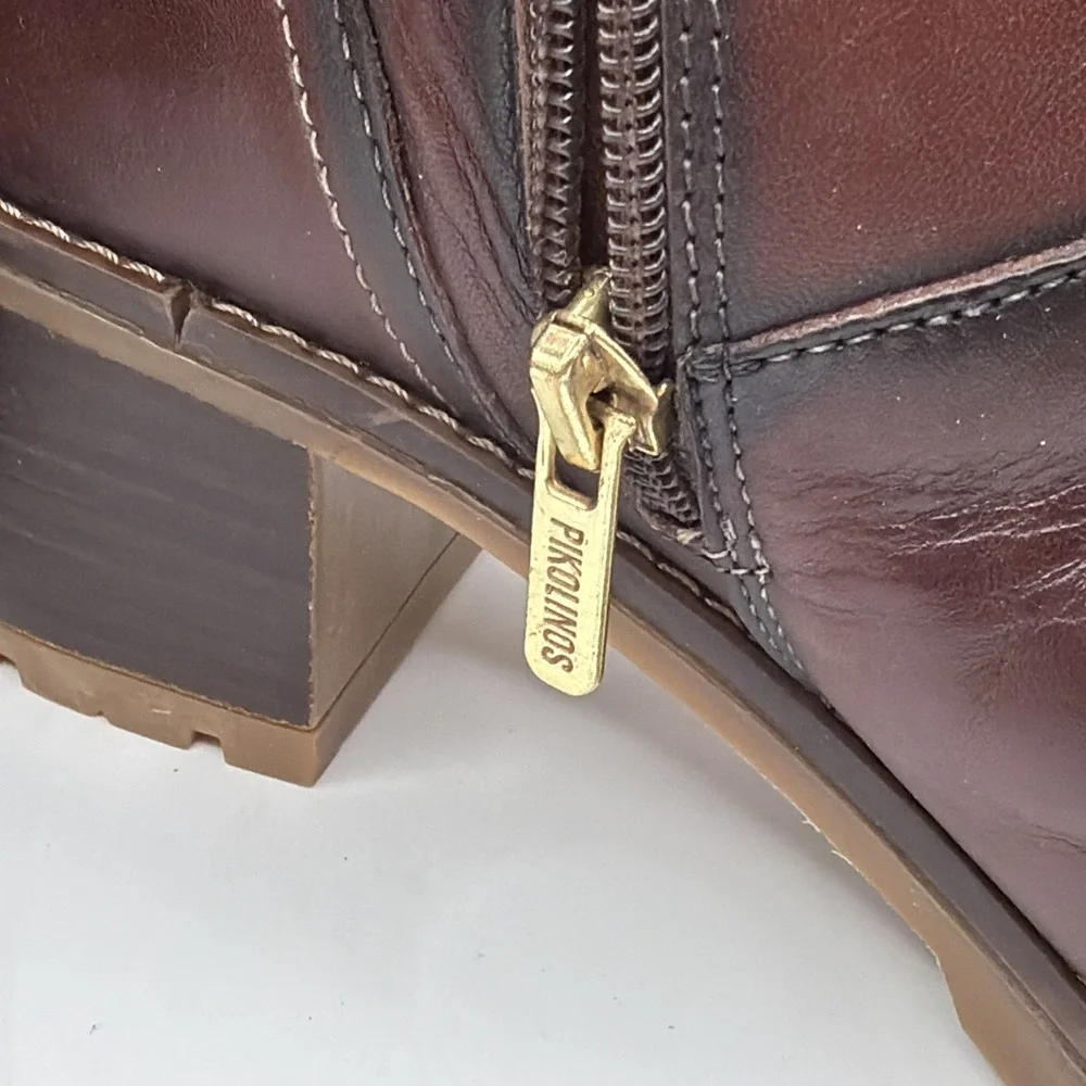 NWT Pikolinos Llanes W7H-8507 Caoba Brown Ankle Boots Size 39 US 9